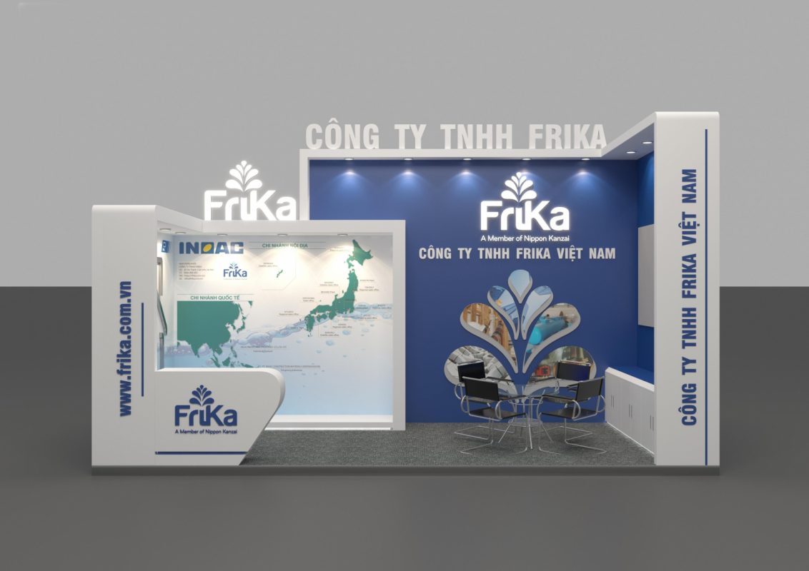 Thiết kế thi công gian hàng Frika giá từ 40tr- 45tr 